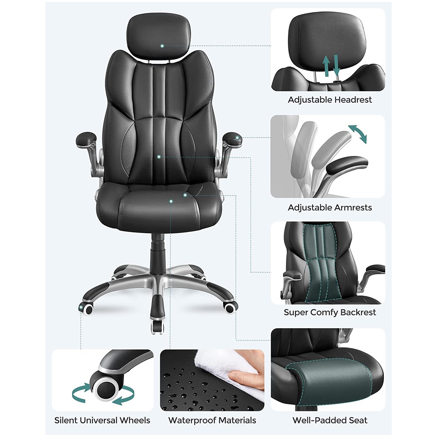 Office chair - Ergonomic - Game chair - rotatable - Black