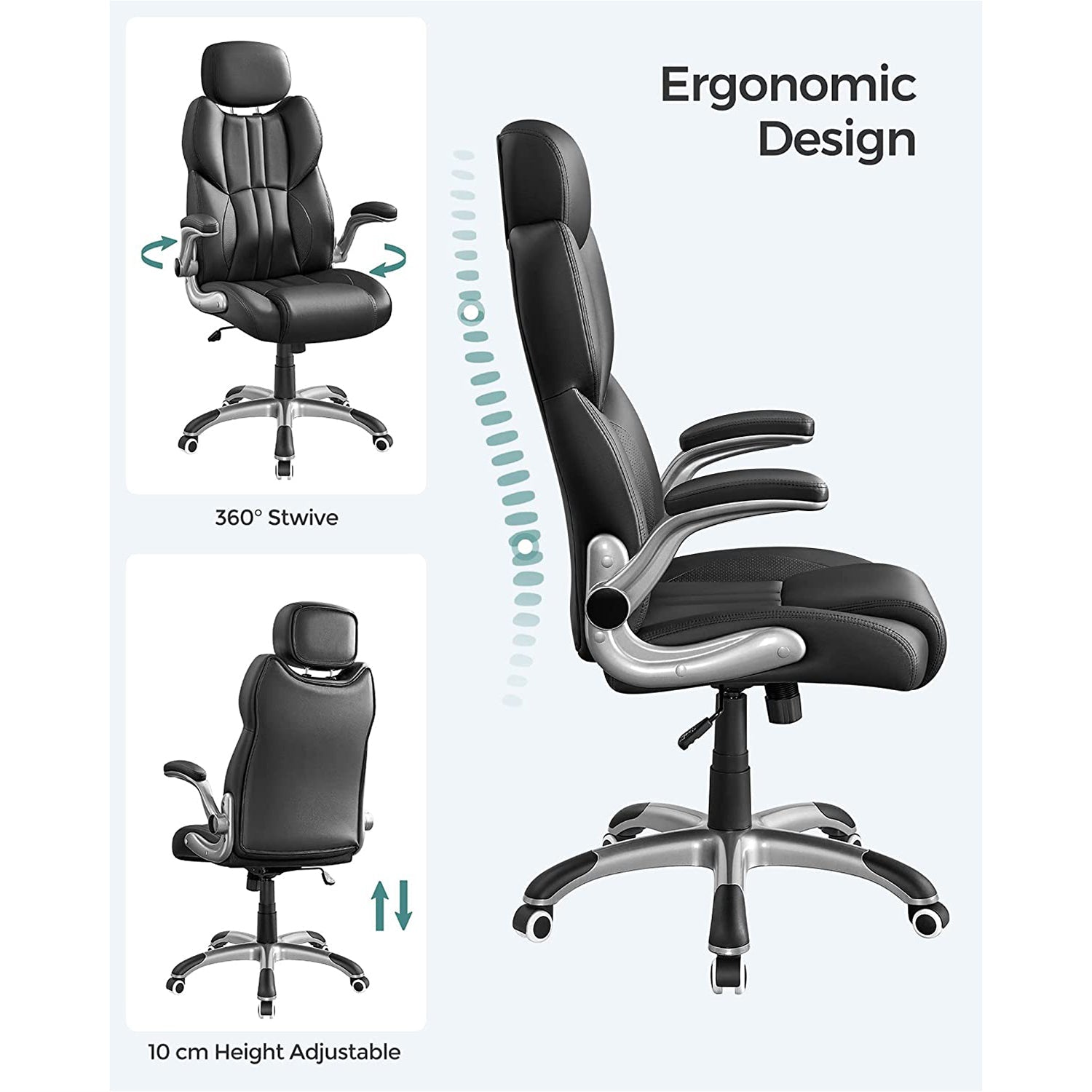 Office chair - Ergonomic - Game chair - rotatable - Black