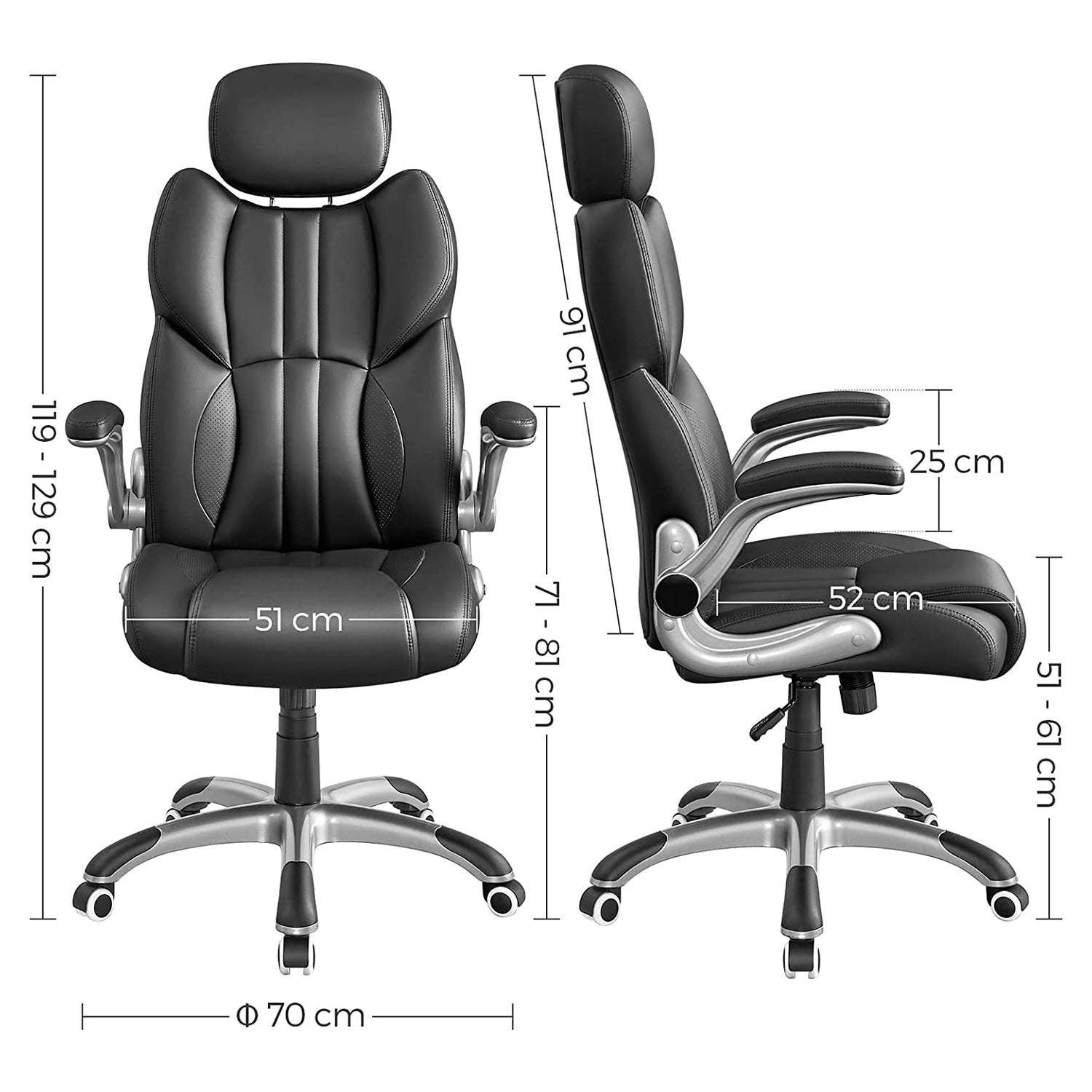 Office chair - Ergonomic - Game chair - rotatable - Black