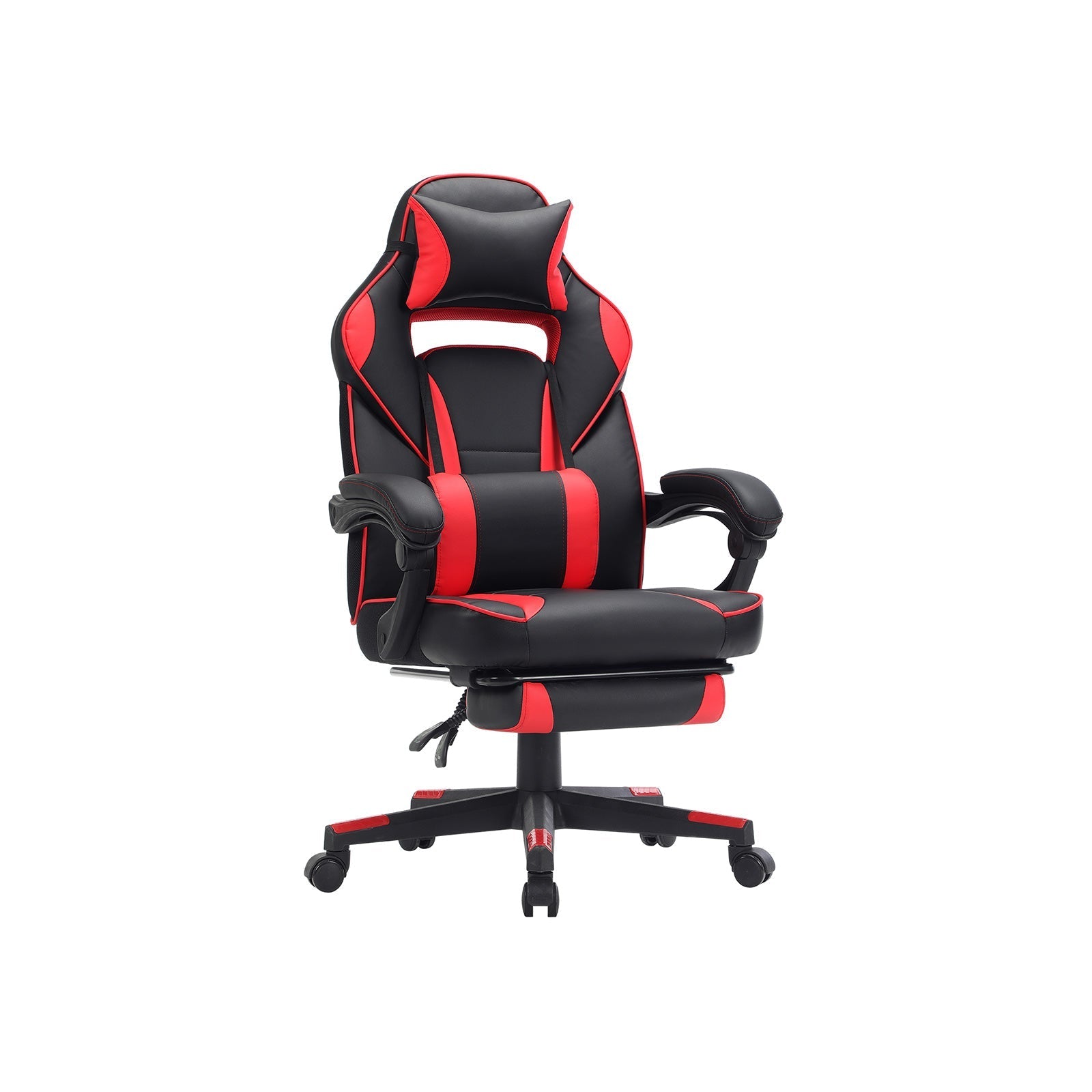 Game chair - Gaming office chair with footrest - black/red