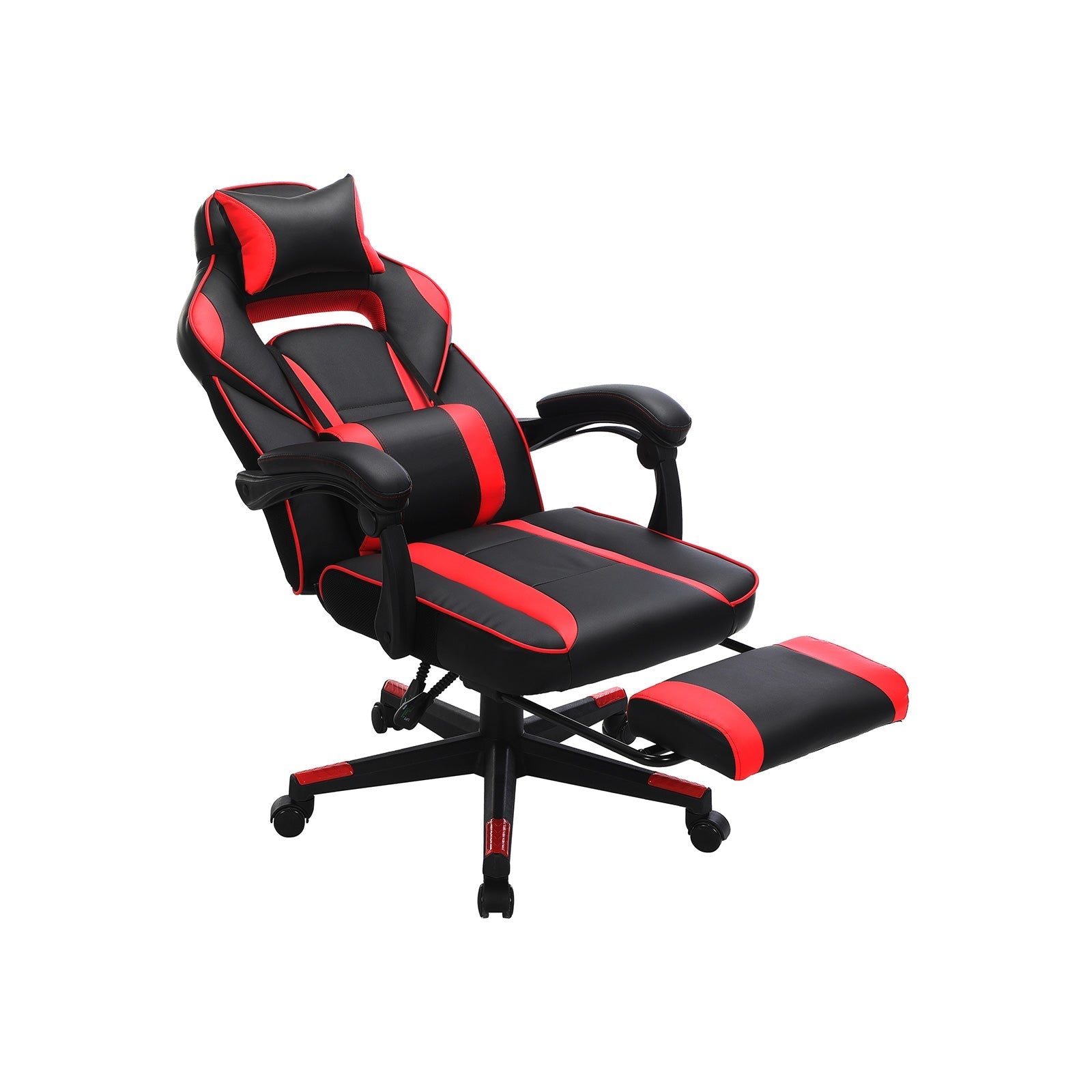 Game chair - Gaming office chair with footrest - black/red