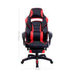 Game chair - Gaming office chair with footrest - black/red
