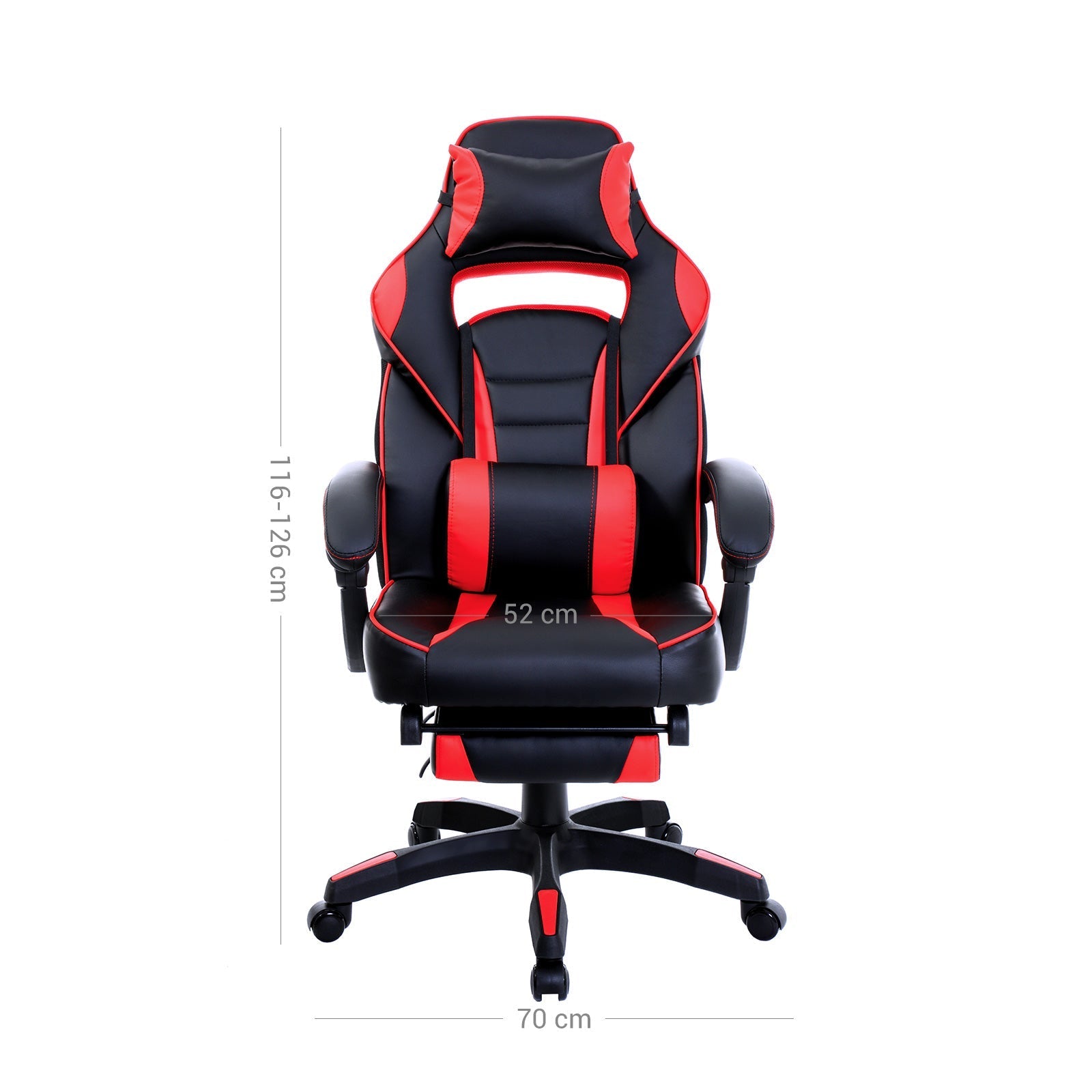 Game chair - Gaming office chair with footrest - black/red