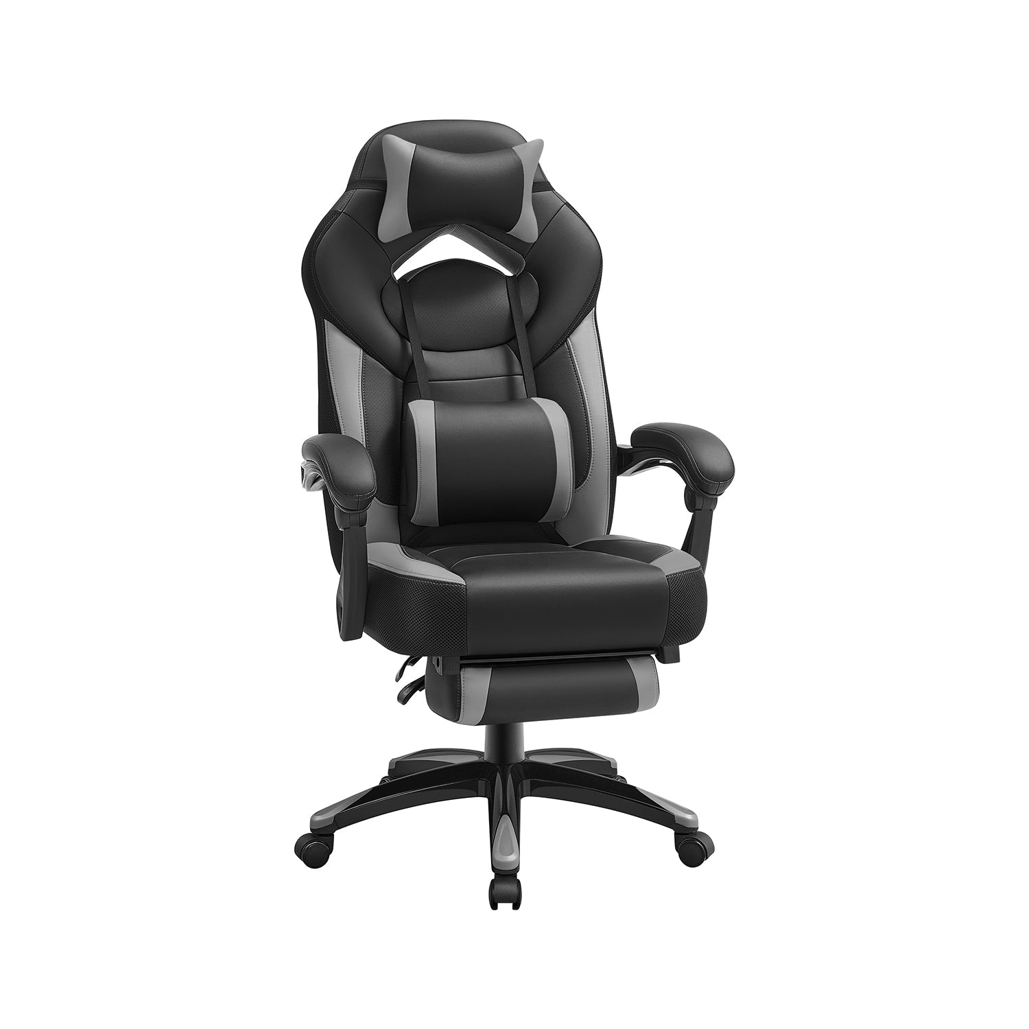 Gaming chair - Game chair - Office chair - With footrest and headrest - Black