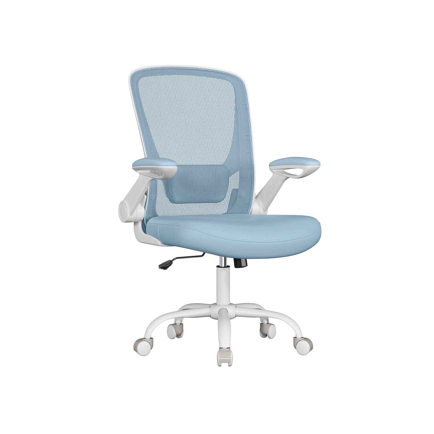 Office chair - ergonomic - with folding armrests - fog blue
