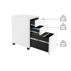 Ladeblok - Archive cabinet - Office cabinet with wheels and lock - White