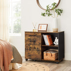 Archive cabinet - Bookcase - Storage cabinet on wheels - Vintage Brown