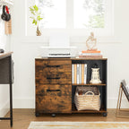 Archive cabinet - Bookcase - Storage cabinet on wheels - Vintage Brown