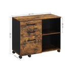 Archive cabinet - Bookcase - Storage cabinet on wheels - Vintage Brown