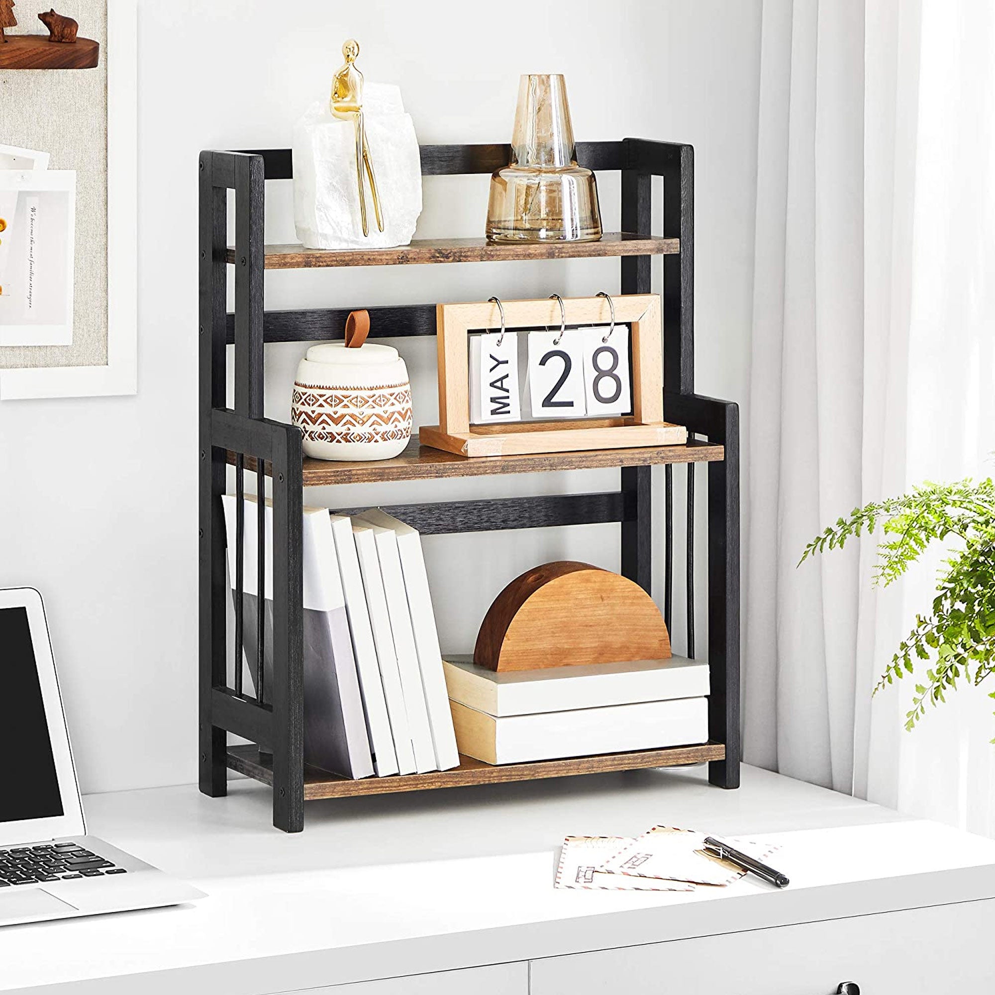 Herb rack with 3 levels - kitchen rack - storage rack - brown / black