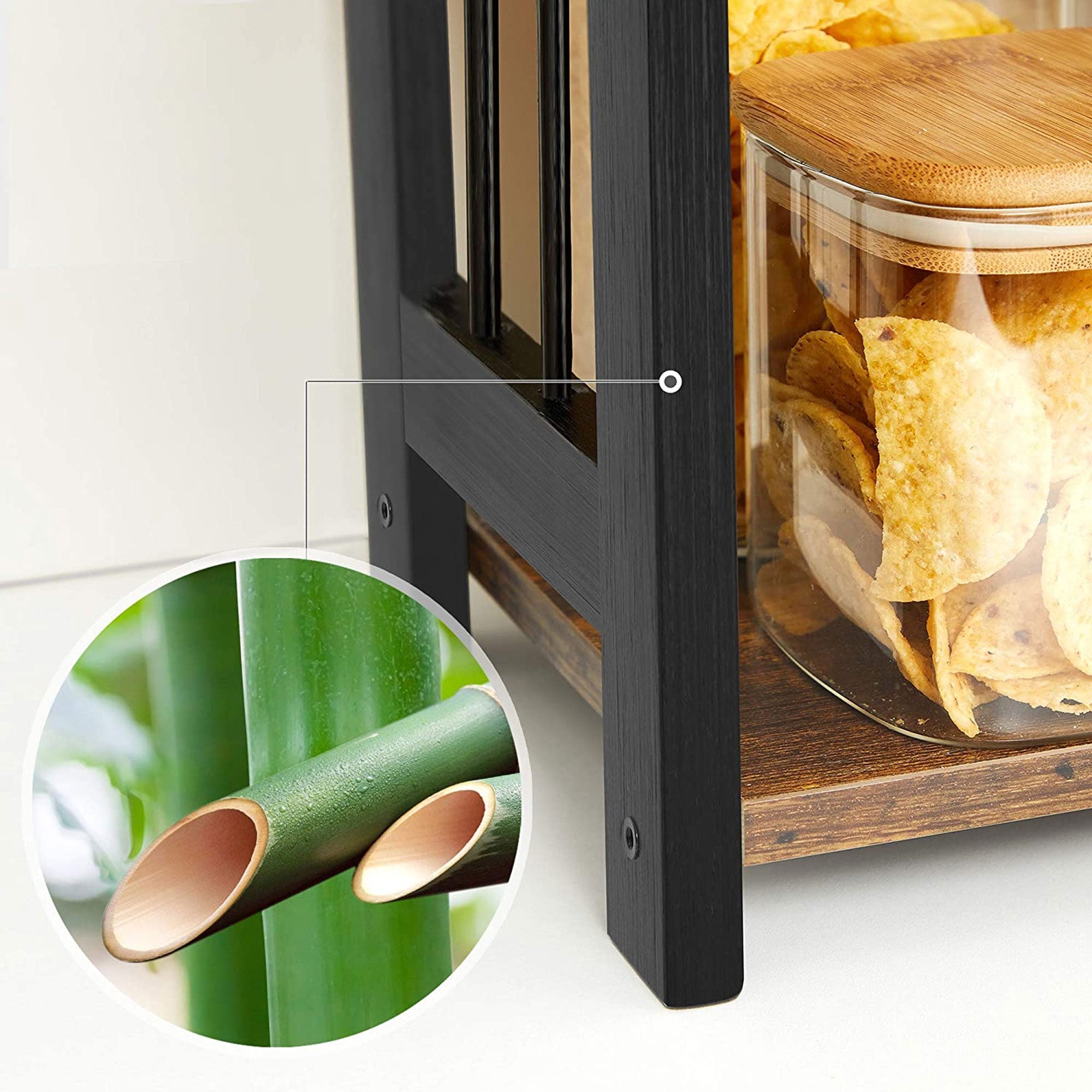Herb rack with 3 levels - kitchen rack - storage rack - brown / black