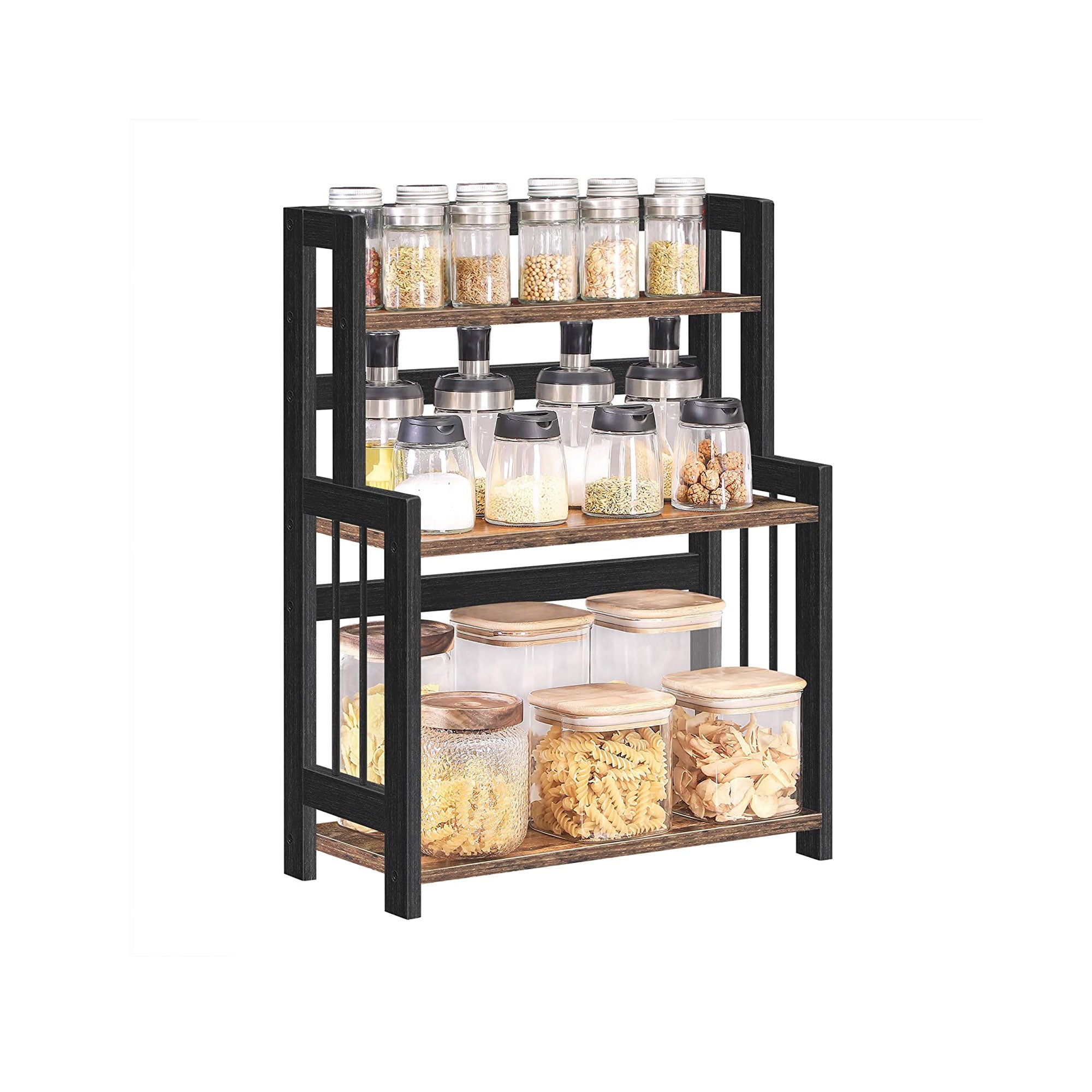Herb rack with 3 levels - kitchen rack - storage rack - brown / black