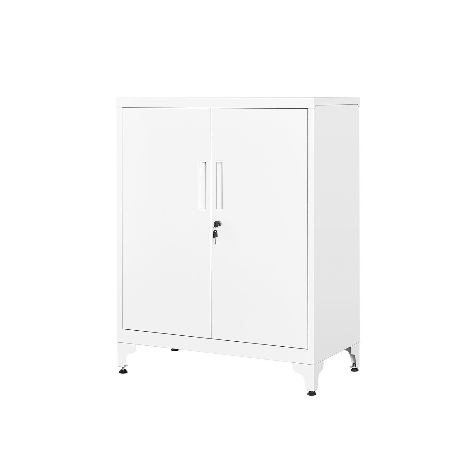 Lockable archive cabinet with 2 doors - 40 × 80 × 90 cm - matt white