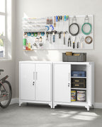 Lockable archive cabinet with 2 doors - 40 × 80 × 90 cm - matt white