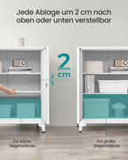Lockable archive cabinet with 2 doors - 40 × 80 × 90 cm - matt white