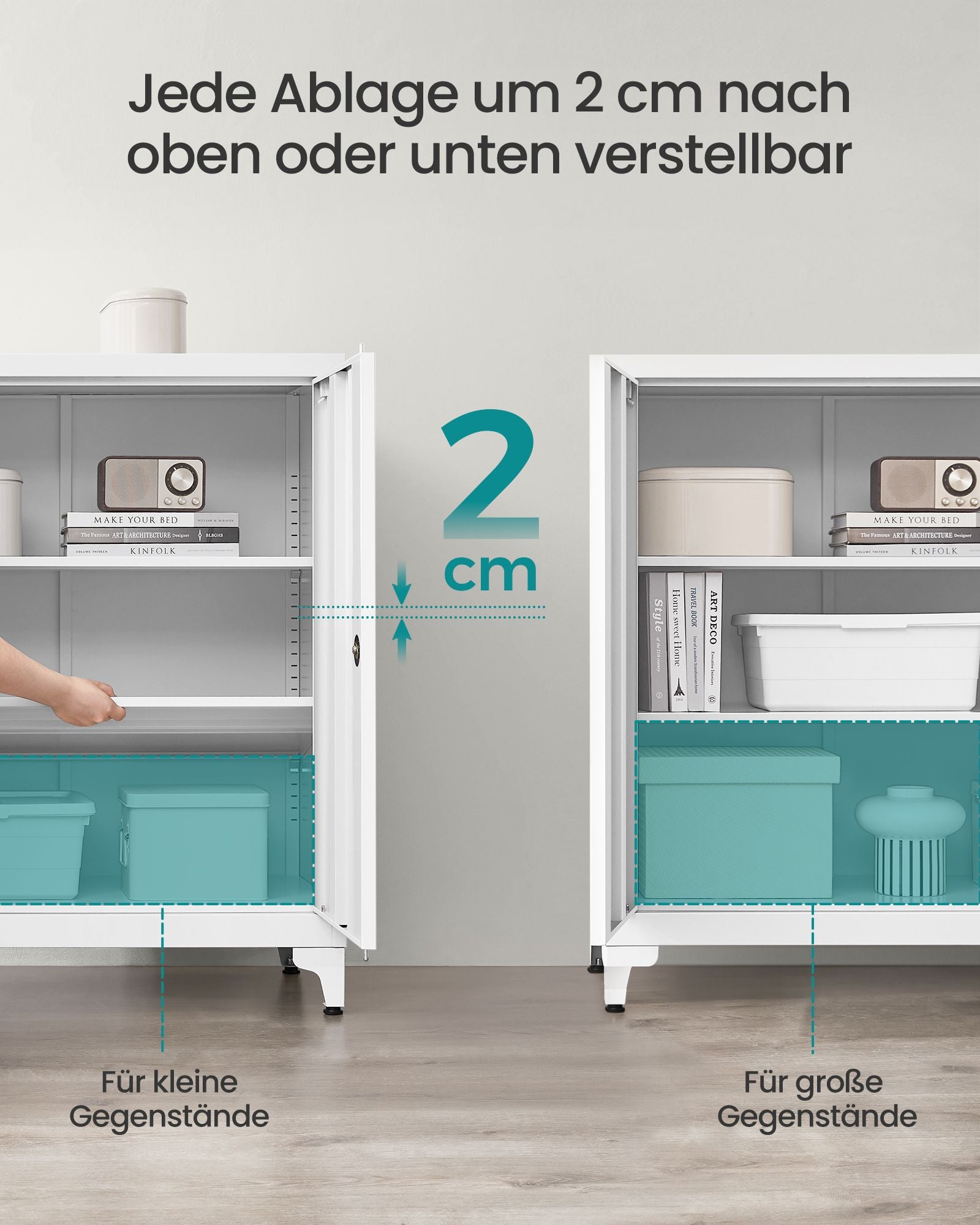 Lockable archive cabinet with 2 doors - 40 × 80 × 90 cm - matt white