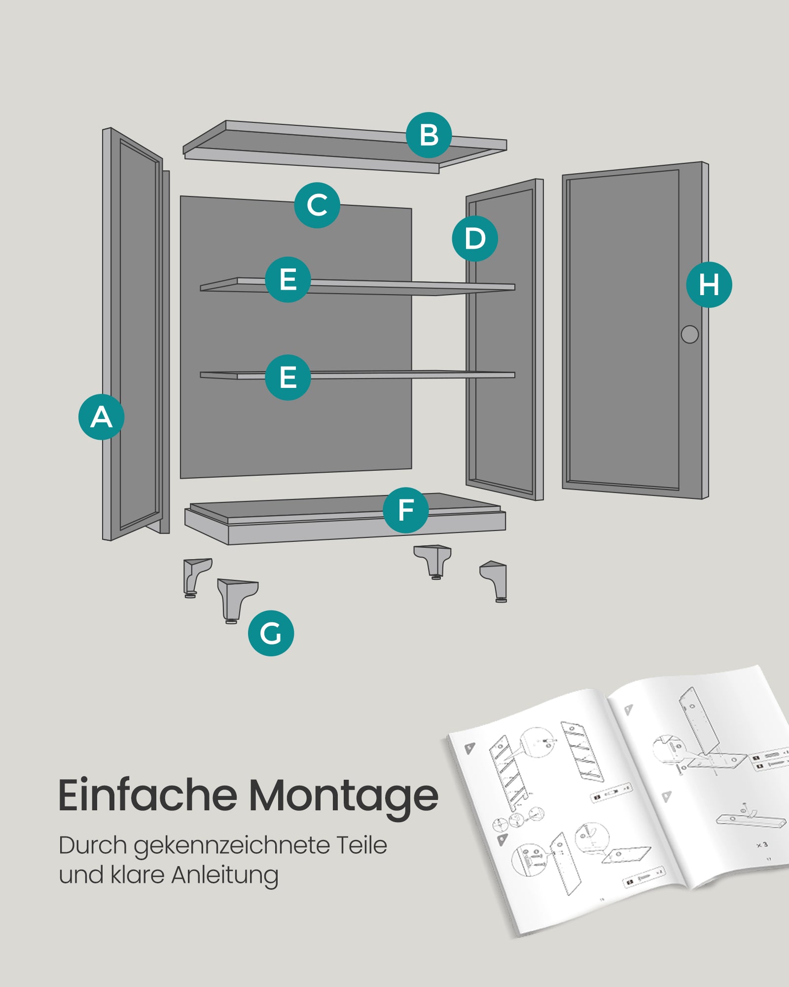 Lockable archive cabinet with 2 doors - 40 × 80 × 90 cm - matt white