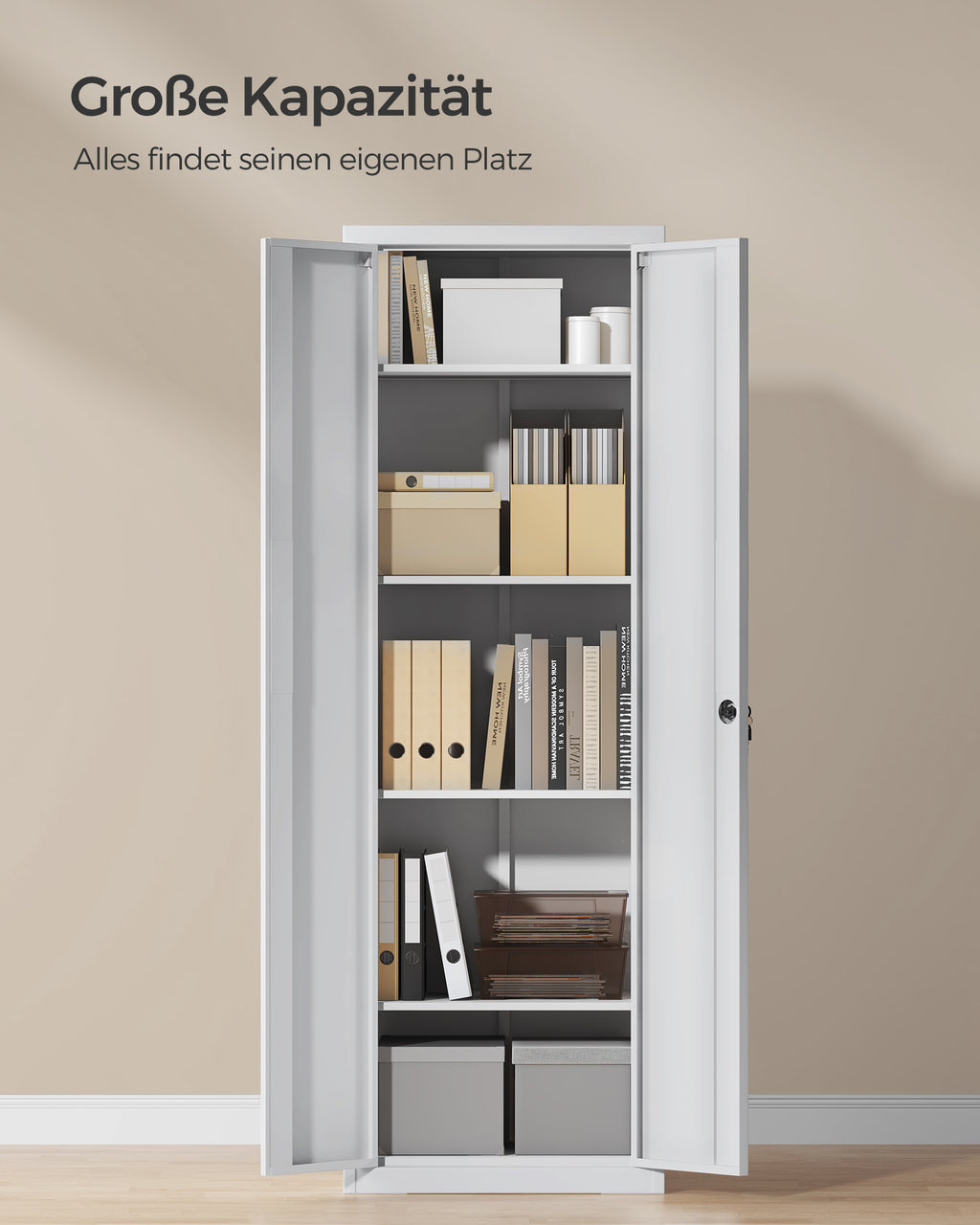 Archive cabinet with double doors and 5 levels