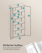 Archive cabinet with double doors and 5 levels