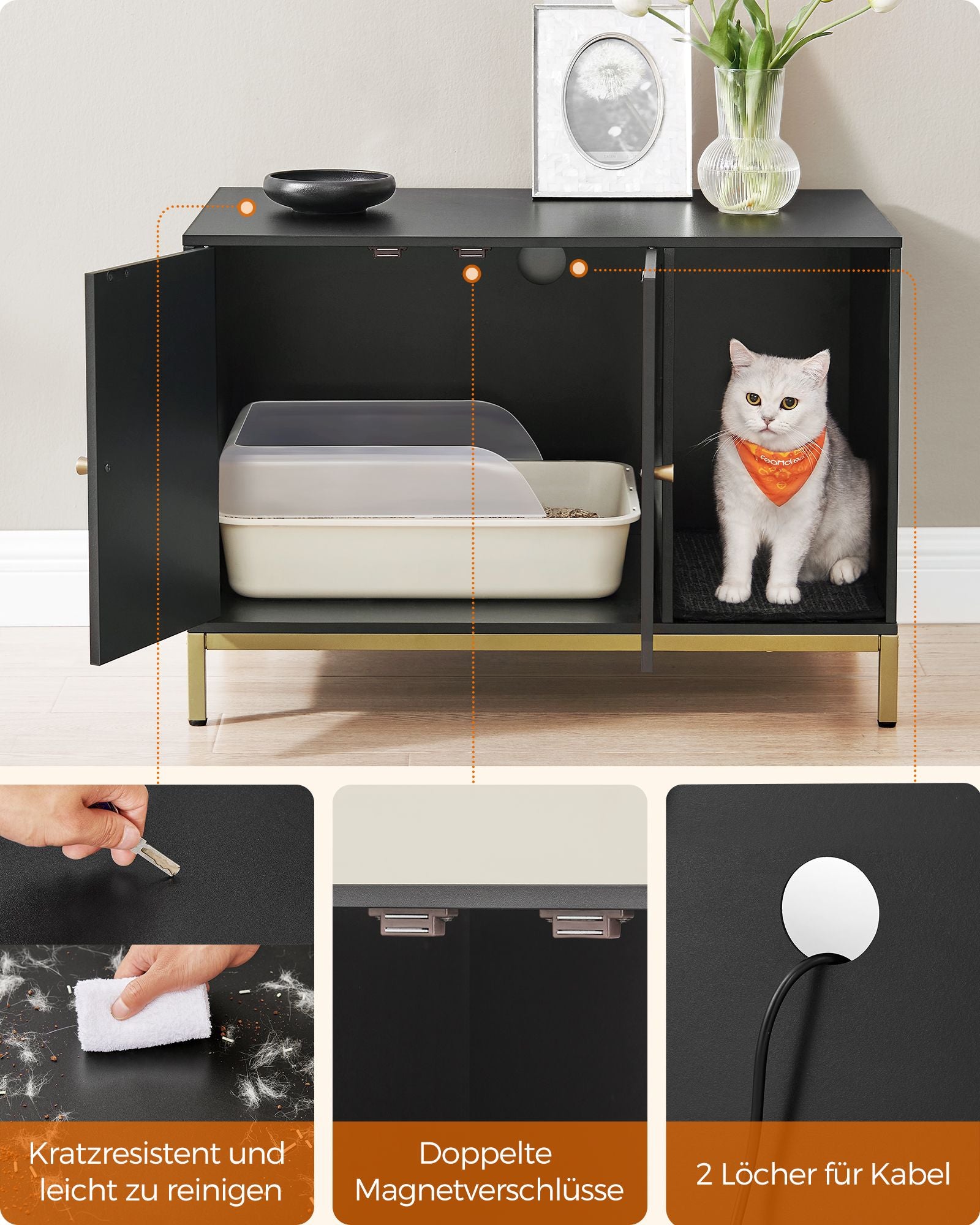 Cat bakery with crab mat and golden legs