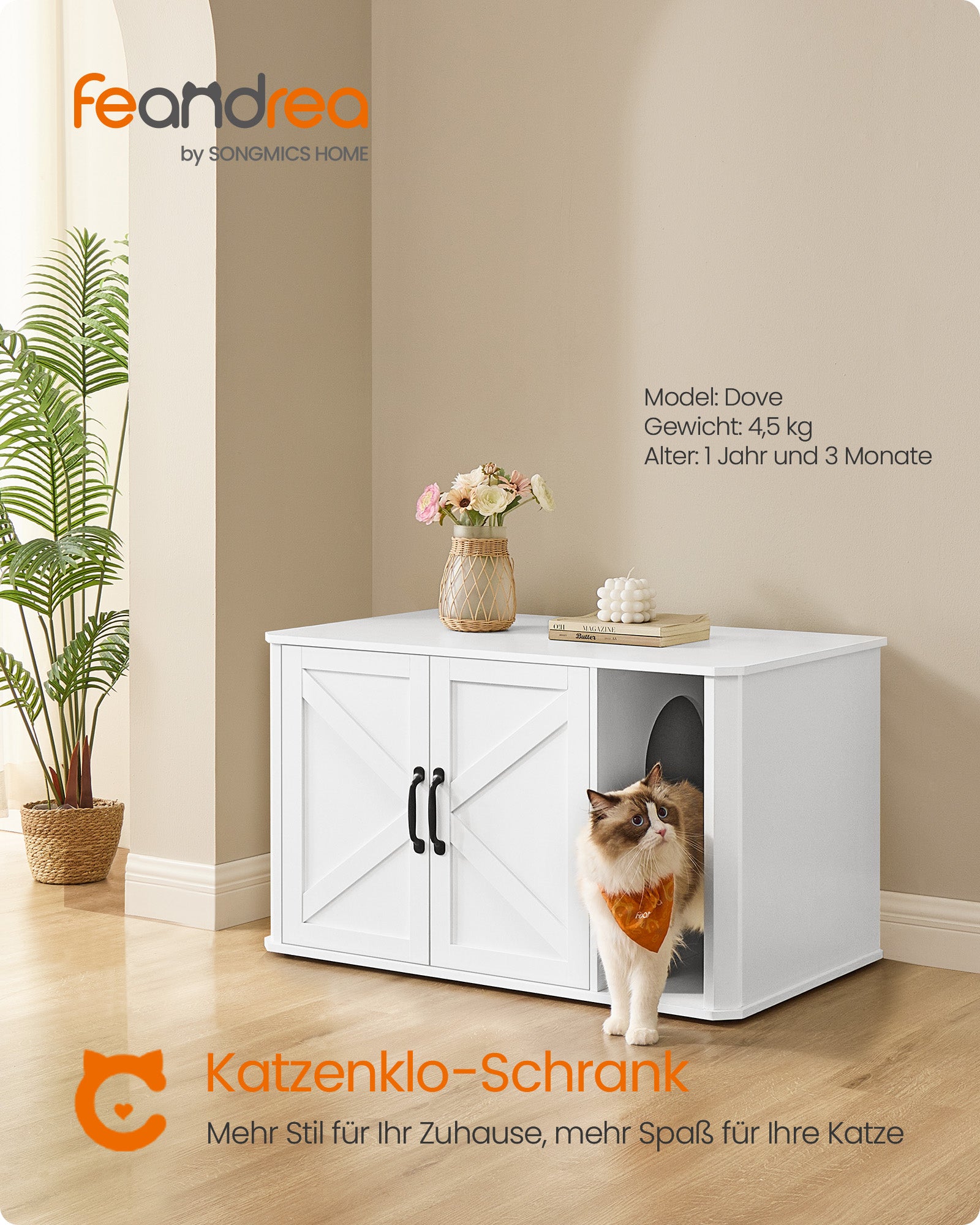 Cat house with double doors and handles Wolkwit