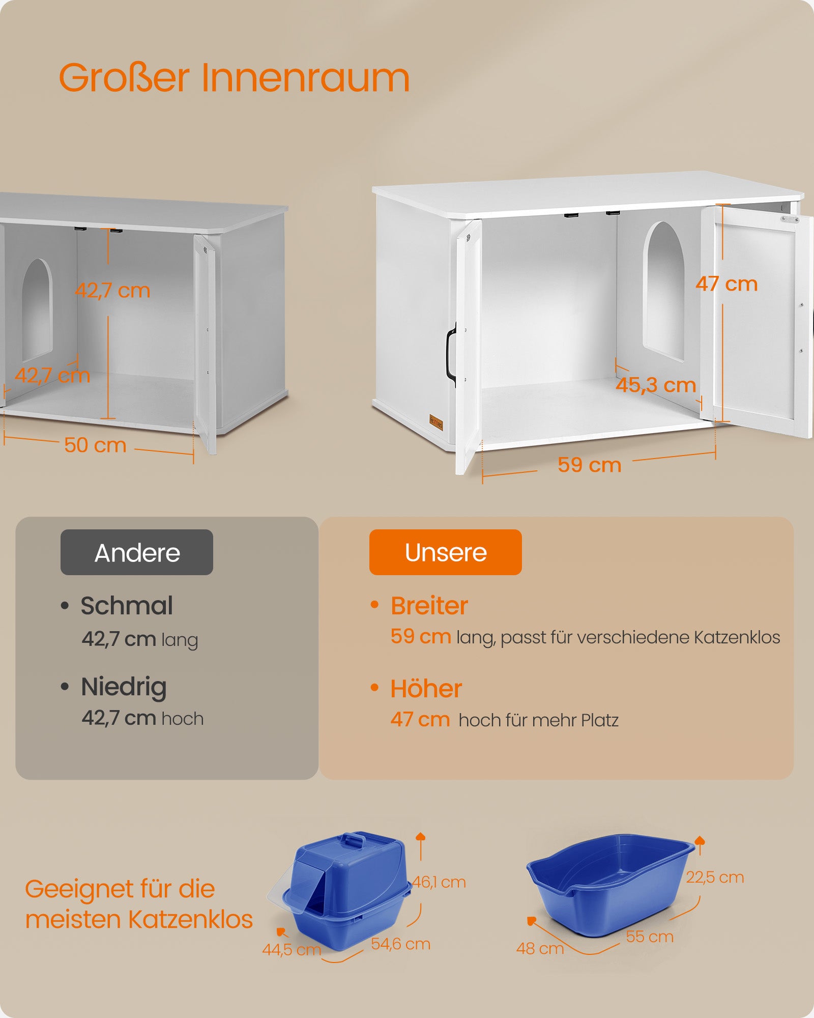 Cat house with double doors and handles Wolkwit