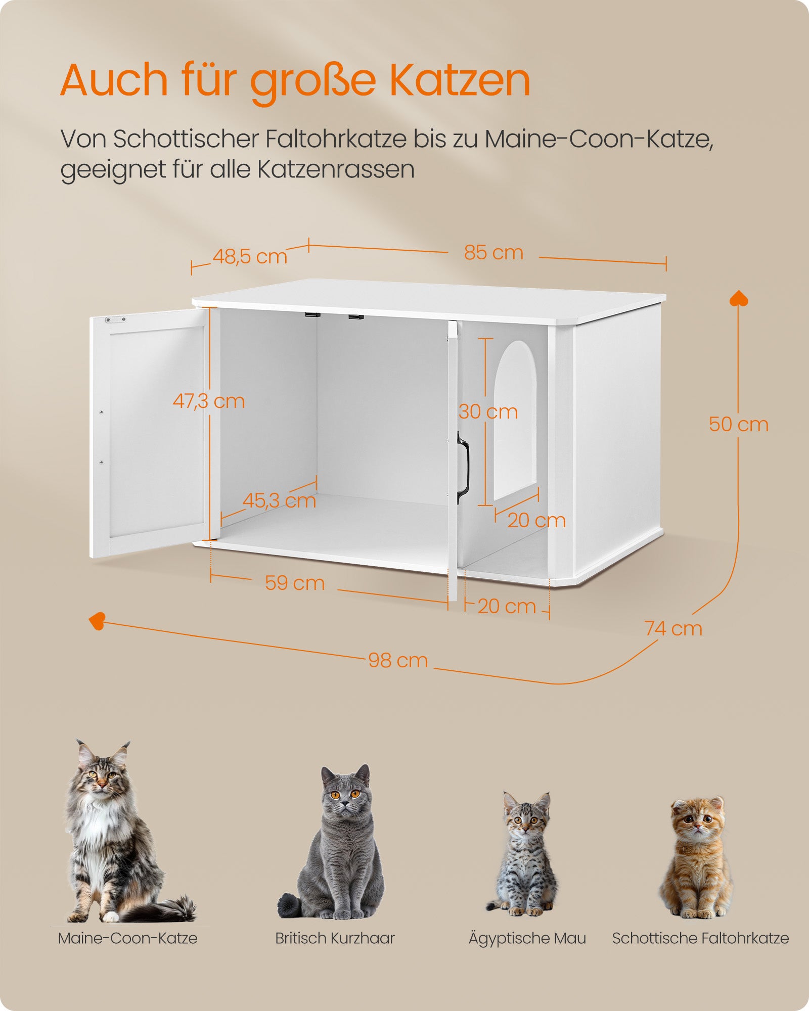 Cat house with double doors and handles Wolkwit