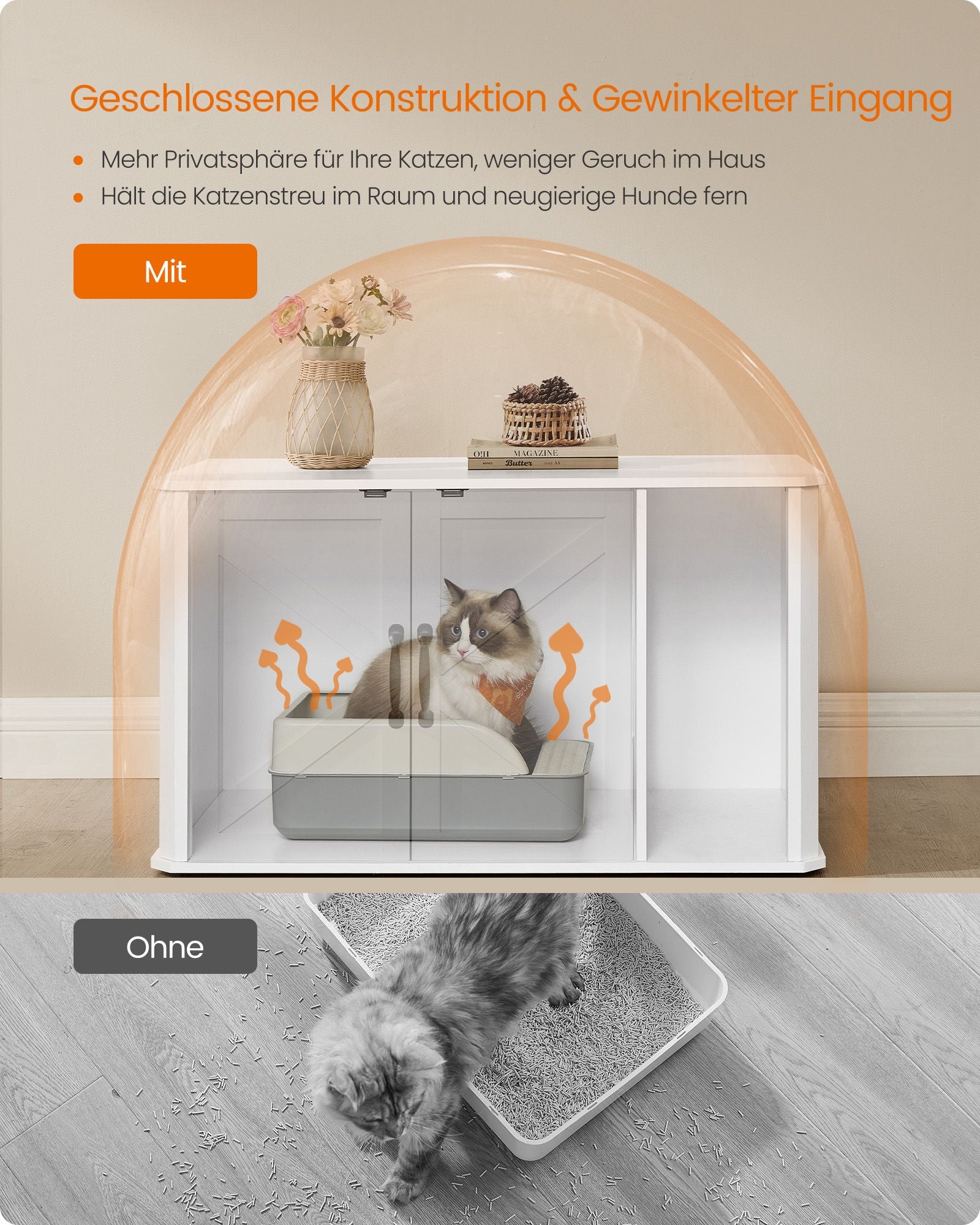 Cat house with double doors and handles Wolkwit