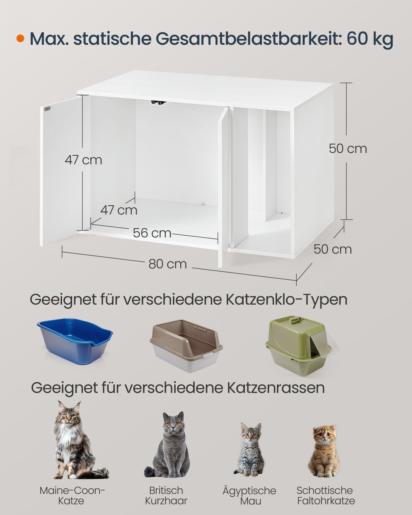 Cat baked with push-to-open doors for large cats