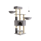 Scratching post with plateaus 50 x 50 x 160 cm crème white beige