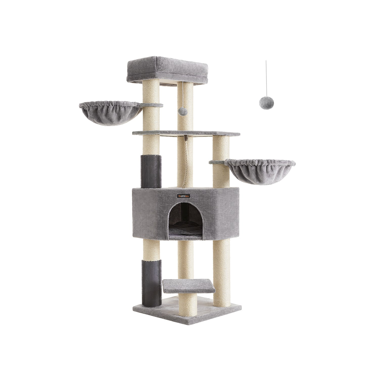 Scratching post with plateaus 50 x 50 x 160 cm crème white beige