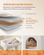 Scratching post with plateaus 50 x 50 x 160 cm crème white beige
