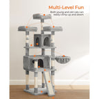 Scratching post XXL - 168 cm high - light gray