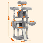 Scratching post XXL - 168 cm high - light gray