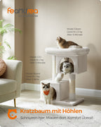 Scratching post - for large cats - up to 7 kg - cream white