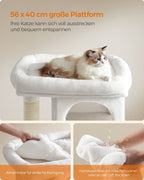 Scratching post - for large cats - up to 7 kg - cream white