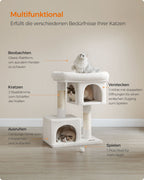 Scratching post - for large cats - up to 7 kg - cream white