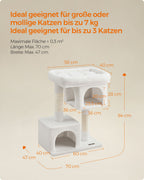 Scratching post - for large cats - up to 7 kg - cream white