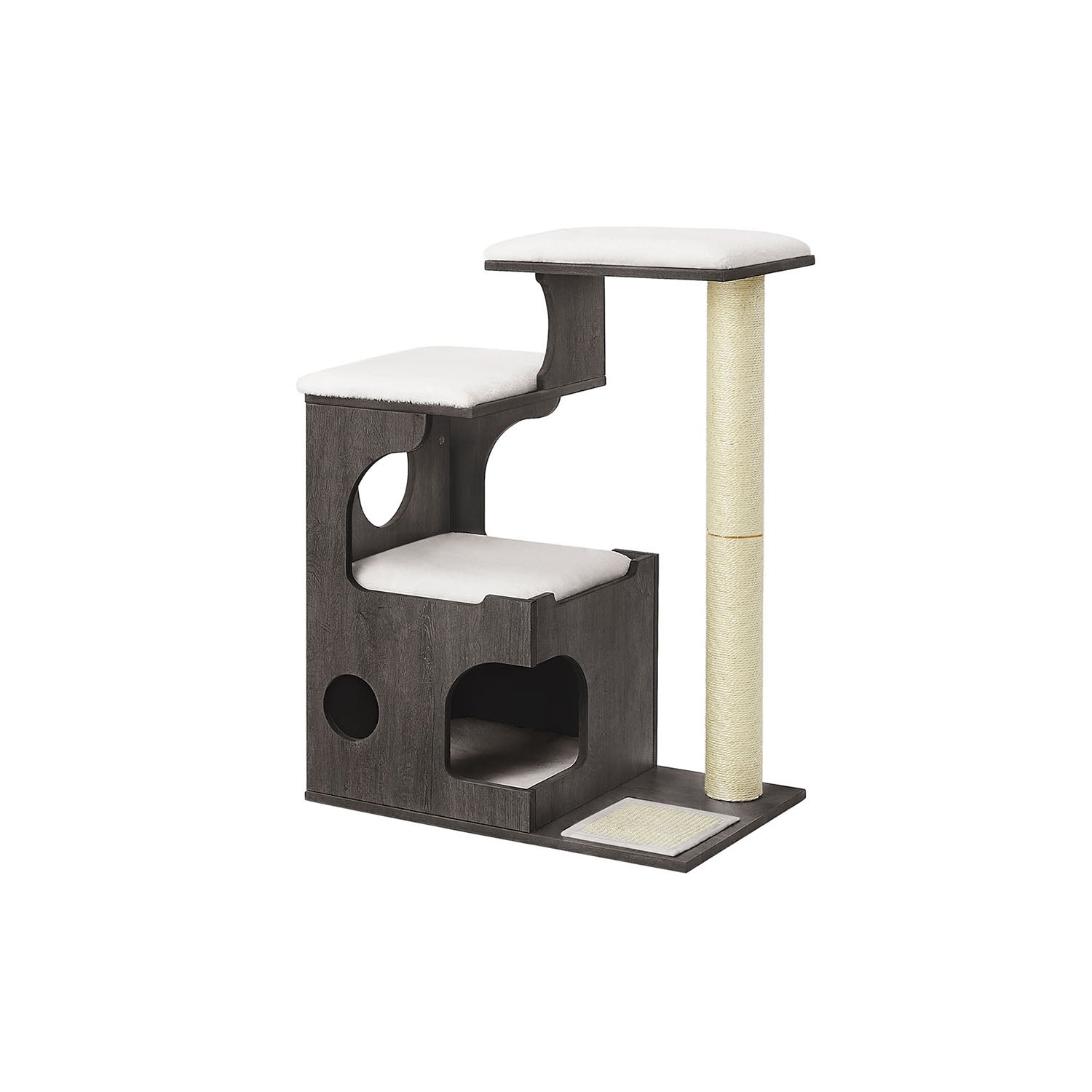 Scratching post with plateaus 50 x 50 x 160 cm crème white beige