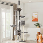 Scratching post - from floor to ceiling - light gray