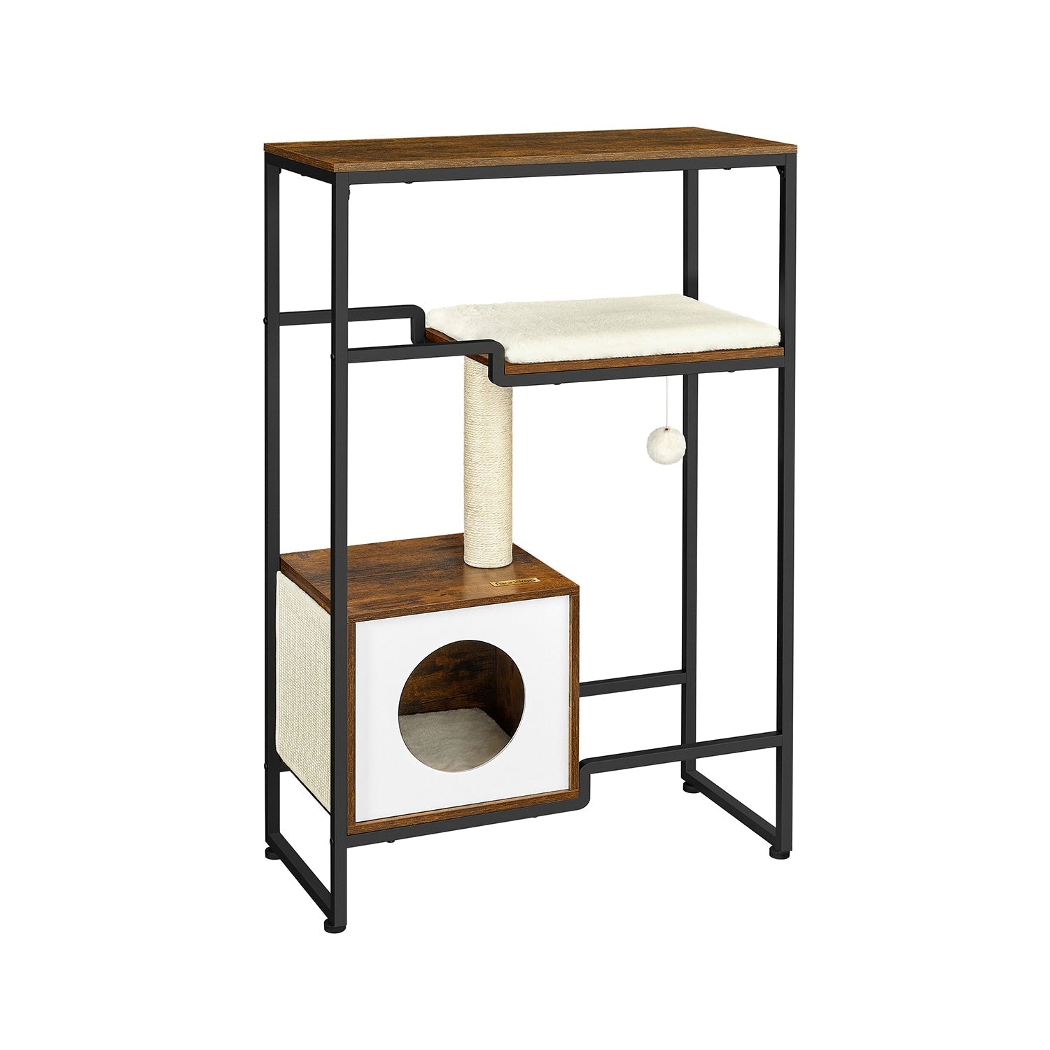 Scratching post - 2 -in -1 furniture - with shelf - brown