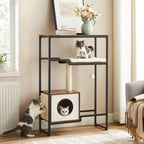 Scratching post - 2 -in -1 furniture - with shelf - brown