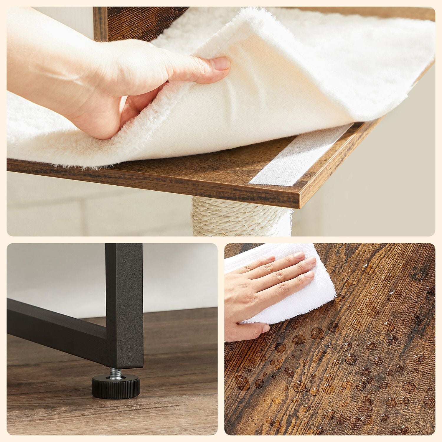 Scratching post - 2 -in -1 furniture - with shelf - brown