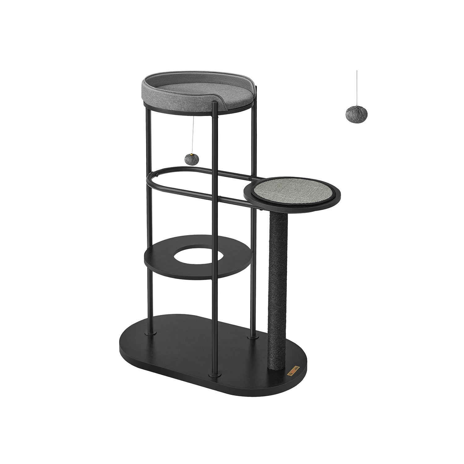 Scratching post - 111 cm high - classic black sisalstam
