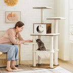 Scratching post - cat tree - With removable pillows - 3 plateaus - Modern - Vintage Brown