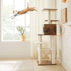 Scratching post - cat tree - With removable pillows - 3 plateaus - Modern - Vintage Brown