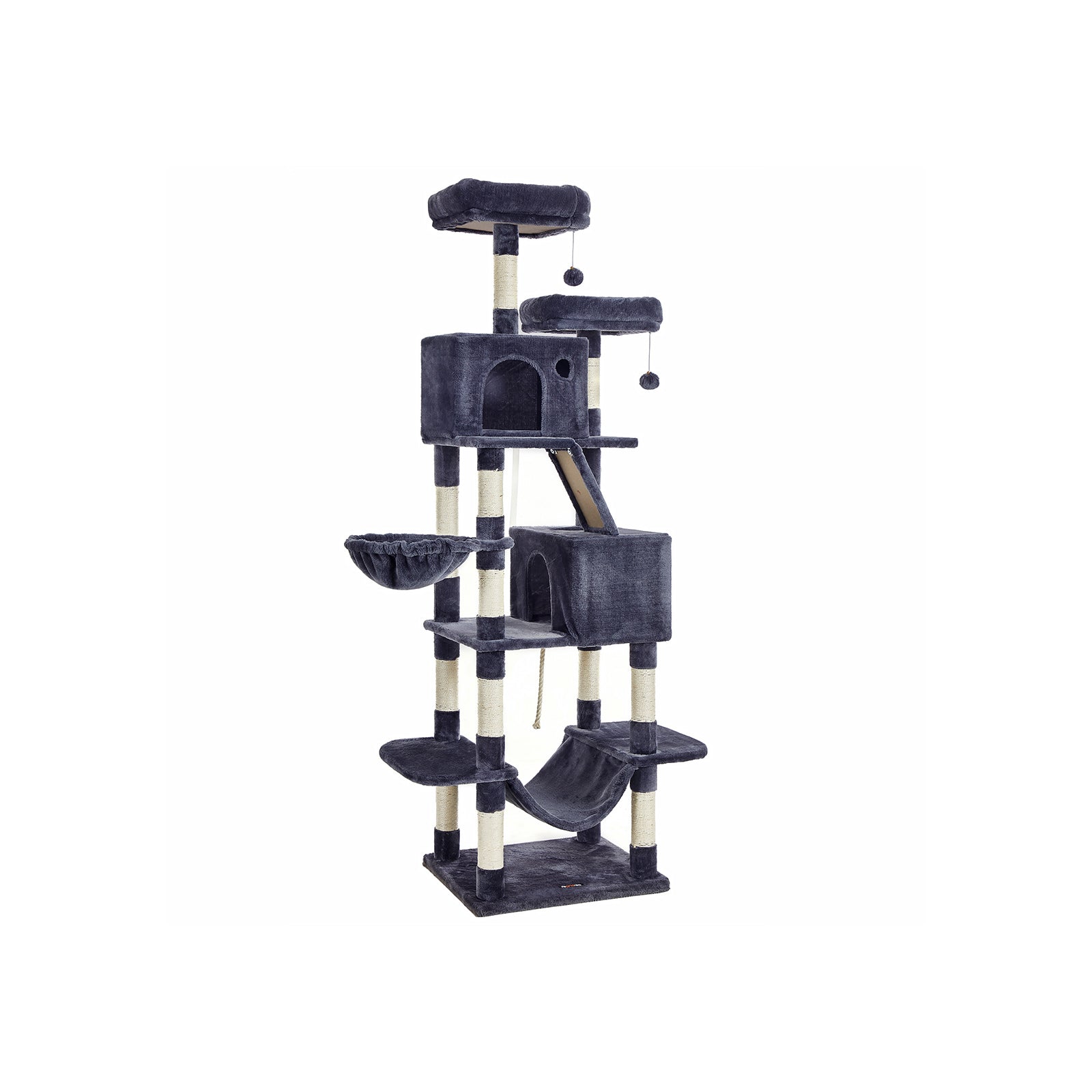 Large scratching post-206 cm high-multi-level-ink black
