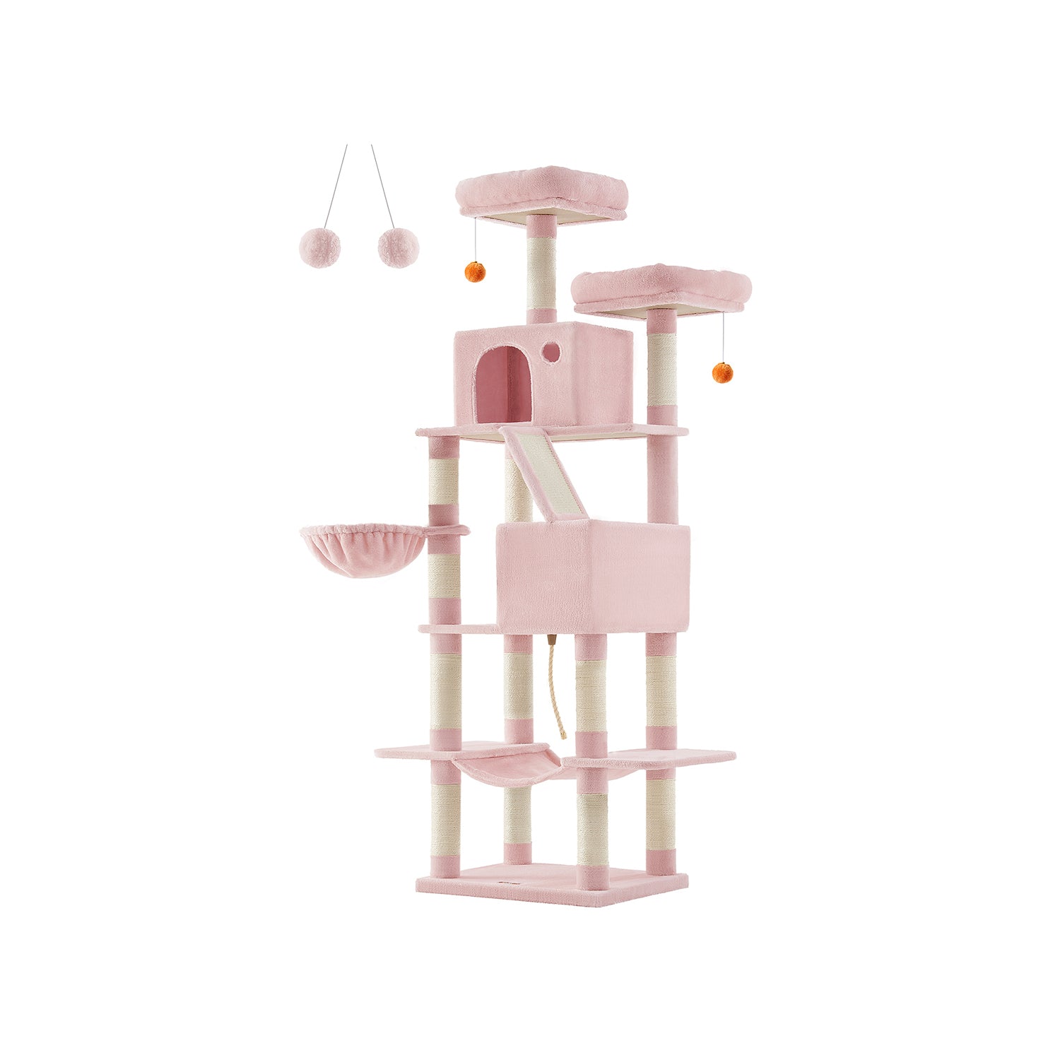 Large scratching post-206 cm high-multi-level-ink black