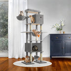 Scratching post - large - 201 cm - light gray - with platform