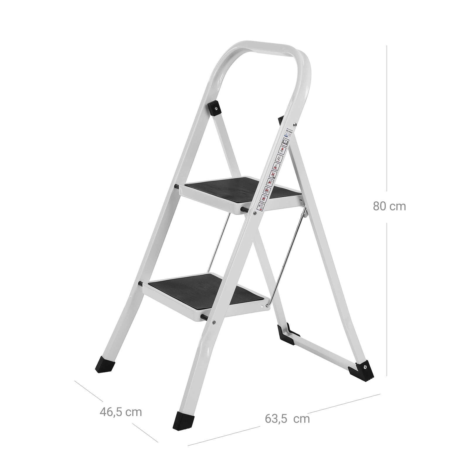 Stairladder - 2 steps - Step stool - Metal - Gray